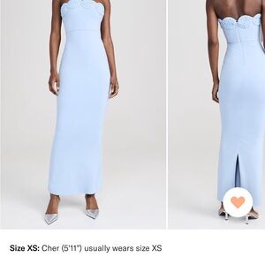 Elegant Blue Strapless Dress